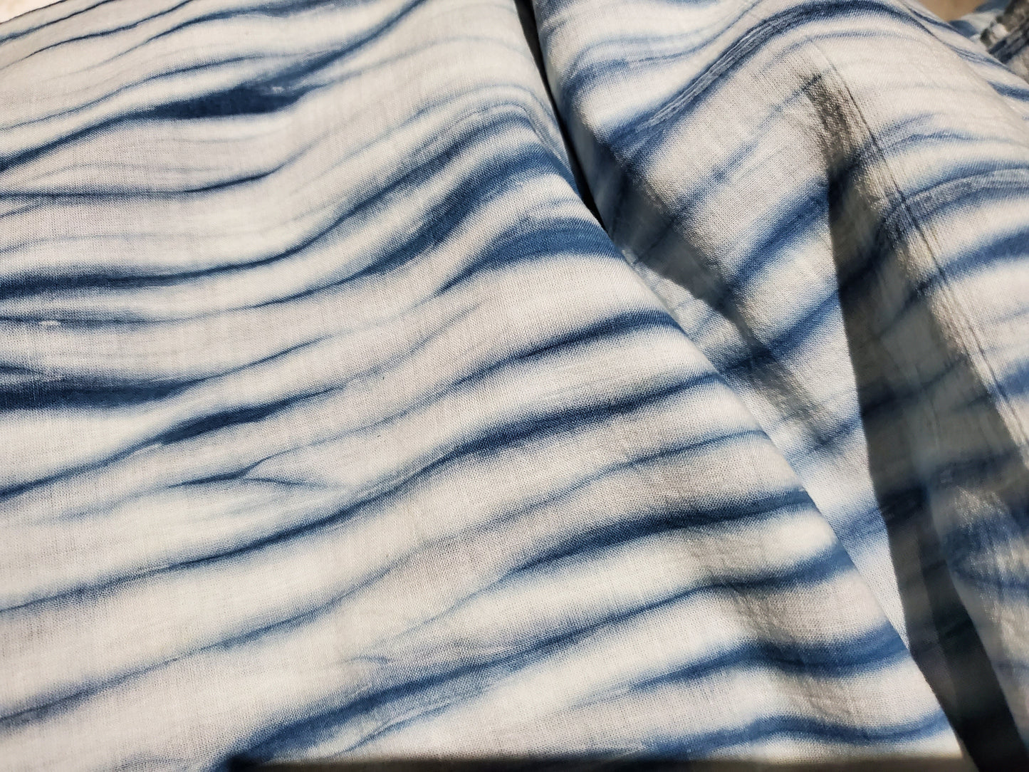 Indigo Dyed Hand Printed Cotton Fabric