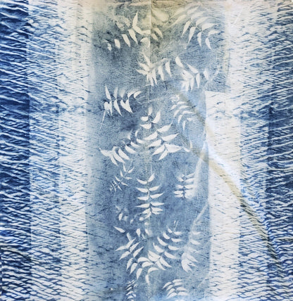 Indigo Dyed Hand Printed Cotton Fabric