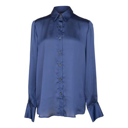 Classy Women Silk Blouse in Royal Blue