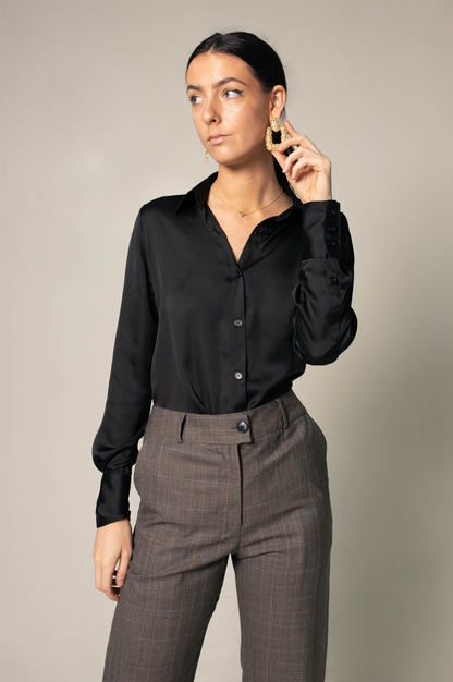 Elegance Silk Shirt in Black