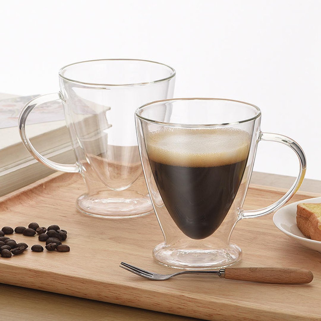 Clear Insulated Double Wall Glass Cup Set