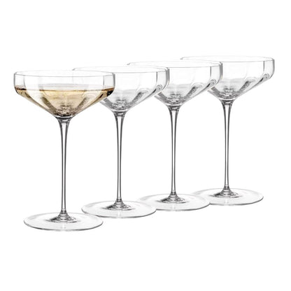 Opulent Angled Coupe Cocktail Glasses, Set of 4