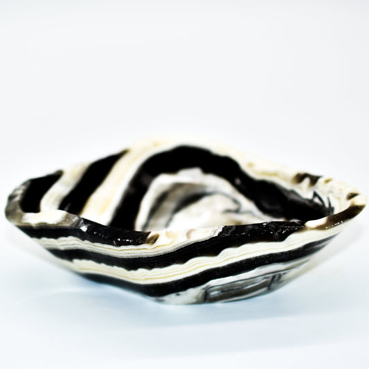 Zebra Onyx Freeform Snack Bowls